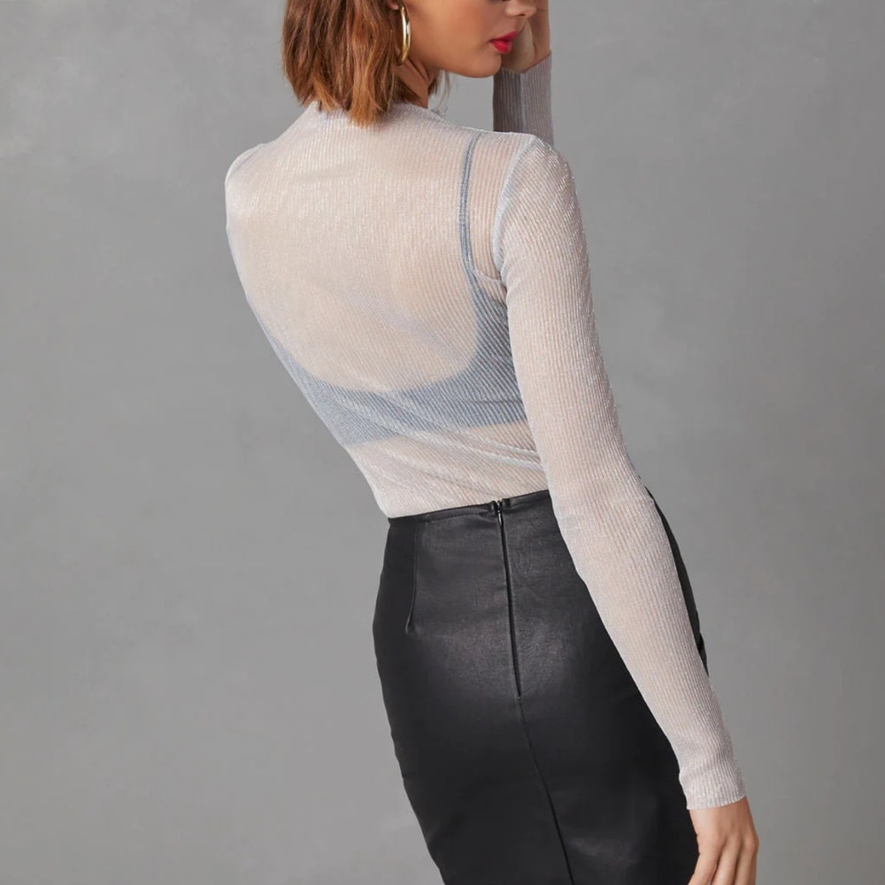 Sheer Long Sleeve Top - Picture 4 of 8